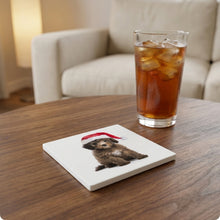 Poodle Puppy ceramic coasters set of 4, lifestyle