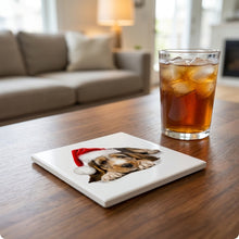 Grand Basset Griffon Vendéen Puppy ceramic coasters set of 4, lifestyle