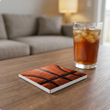 Basketball Texture ceramic coasters set of 4, lifestyle