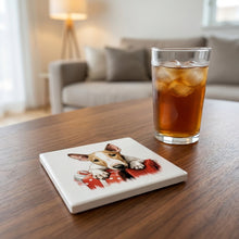 Bull Terrier Puppy Drawing ceramic coasters set of 4, lifestyle