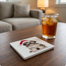 Lhasa Apso Puppy ceramic coasters set of 4, lifestyle