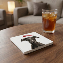 Italian Greyhound Puppy ceramic coasters set of 4, lifestyle