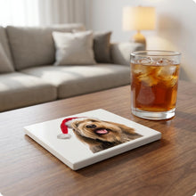 Otterhound ceramic coasters set of 4, lifestyle