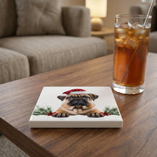 Bullmastiff Puppy ceramic coasters set of 4, lifestyle