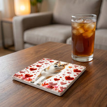 Pembroke Welsh Corgi ceramic coasters set of 4, lifestyle