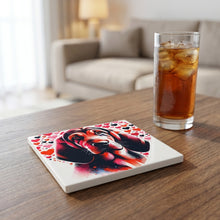 Bloodhound ceramic coasters set of 4, lifestyle