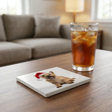 Norwich Terrier ceramic coasters set of 4, lifestyle