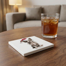 Chinese Crested Puppy ceramic coasters set of 4, lifestyle