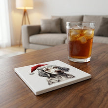 English Setter Puppy Drawing ceramic coasters set of 4, lifestyle
