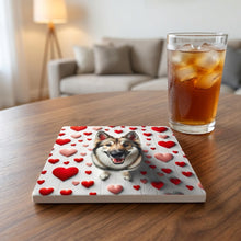 German Shepherd Dog ceramic coasters set of 4, lifestyle