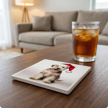 Sealyham Terrier ceramic coasters set of 4, lifestyle