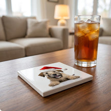 Soft Coated Wheaten Terrier Puppy ceramic coasters set of 4, lifestyle
