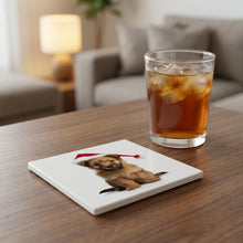 Australian Terrier Puppy ceramic coasters set of 4, lifestyle
