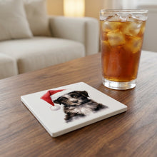 Mudi Puppy Drawing ceramic coasters set of 4, lifestyle