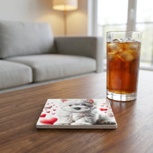 West Highland White Terrier ceramic coasters set of 4, lifestyle