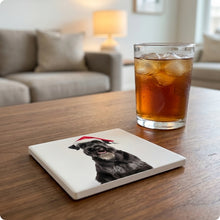 Giant Schnauzer ceramic coasters set of 4, lifestyle