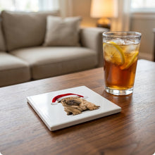 Chinese Shar-Pei ceramic coasters set of 4, lifestyle