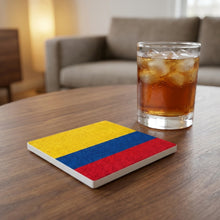 Colombia Flag Pride ceramic coasters set of 4, lifestyle