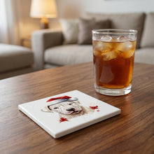Dogo Argentino Puppy Drawing ceramic coasters set of 4, lifestyle
