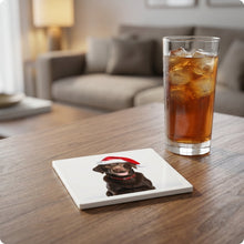 Labrador Retriever ceramic coasters set of 4, lifestyle