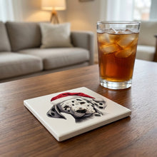 Dalmatian Puppy Drawing ceramic coasters set of 4, lifestyle