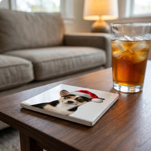Canaan Dog Puppy ceramic coasters set of 4, lifestyle