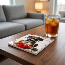 Boxer ceramic coasters set of 4, lifestyle