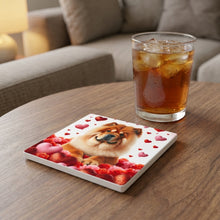 Chow Chow ceramic coasters set of 4, lifestyle