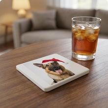 German Shepherd Dog ceramic coasters set of 4, lifestyle