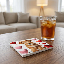 Soft Coated Wheaten Terrier ceramic coasters set of 4, lifestyle