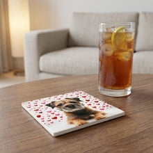 Border Terrier ceramic coasters set of 4, lifestyle