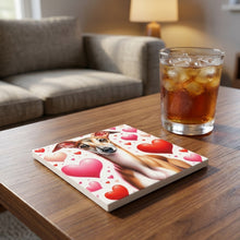 Italian Greyhound ceramic coasters set of 4, lifestyle