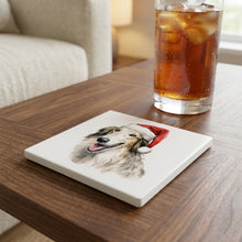 Borzoi Puppy Drawing ceramic coasters set of 4, lifestyle