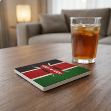 Kenya Flag Pride ceramic coasters set of 4, lifestyle