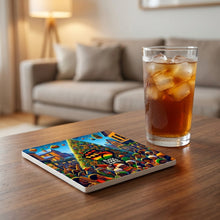 Holiday Unity Celebration ceramic coasters set of 4, lifestyle