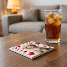 Poodle ceramic coasters set of 4, lifestyle