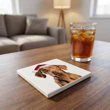 Vizsla ceramic coasters set of 4, lifestyle