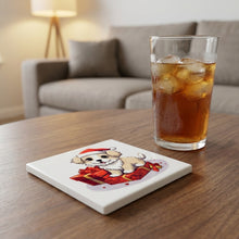 Pumik Puppy Drawing ceramic coasters set of 4, lifestyle
