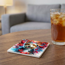 Yorkshire Terrier ceramic coasters set of 4, lifestyle