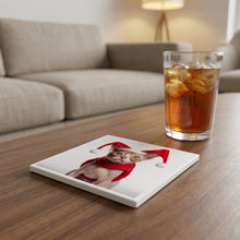 Devon Rex Cat ceramic coasters set of 4, lifestyle