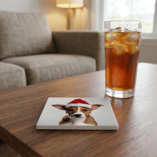 Basenji Puppy ceramic coasters set of 4, lifestyle