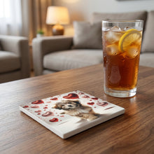 Havanese ceramic coasters set of 4, lifestyle