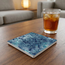 Paisley ceramic coasters set of 4, lifestyle