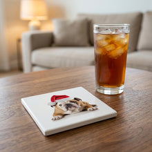 Bulldog ceramic coasters set of 4, lifestyle