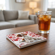 Welsh Springer Spaniel ceramic coasters set of 4, lifestyle