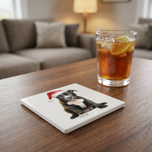 Staffordshire Bull Terrier Puppy Drawing ceramic coasters set of 4, lifestyle