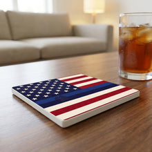 Blue Line K9 Paw Flag ceramic coasters set of 4, lifestyle