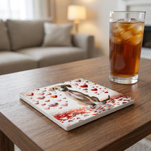 Whippet ceramic coasters set of 4, lifestyle