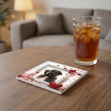Bouvier des Flandres ceramic coasters set of 4, lifestyle