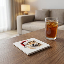 Shiba Inu Puppy Drawing ceramic coasters set of 4, lifestyle